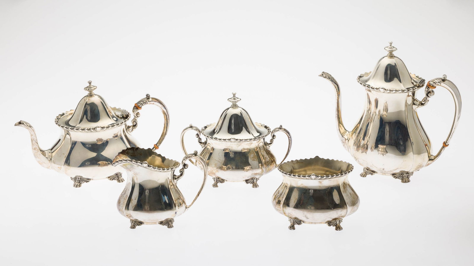 5 Piece Ellmore Sterling Silver Tea Service (1 of 15)