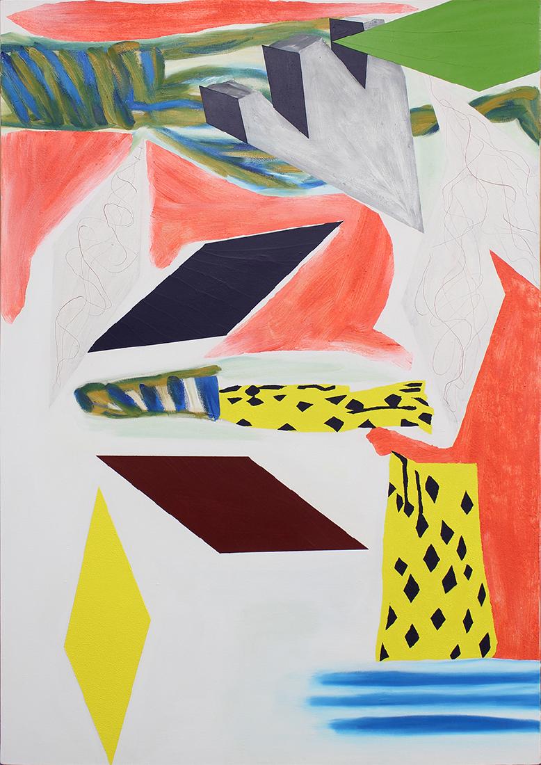 David Amico (b. 1951) Californian: PARTY FOR ONE, 1989, acrylic painting on canvas, signed and dated and titled on the verso, 65 x 45 ¾”, in good studio condition refreshed by the artist in 2017. Provenance: The Artist & Ace Gallery