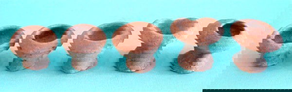 Etruscian Ceramics (five): Five funeral unguentary bowls, ¾ to 1 ¼" tall. From a Private Collection, Beverly Hills. (5)