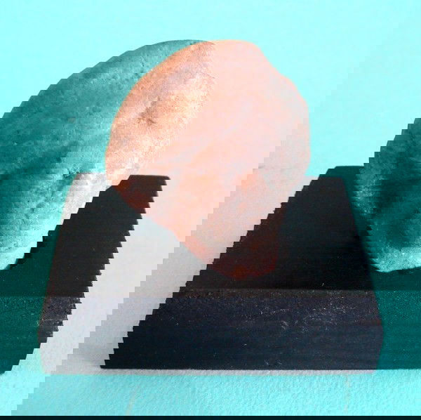 Greco-Roman Ceramic: Hellenic period, head fragment, 1 ½" tall, with base. From a Private Collection, Beverly Hills.