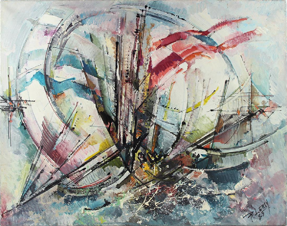 Roger Lersy (1920-2004) French: VOILLIER, 1985, oil painting on linen, signed and dated lower right, 25 ½ x 32”. Provenance: Paul Vallotton, SA, Lausanne.