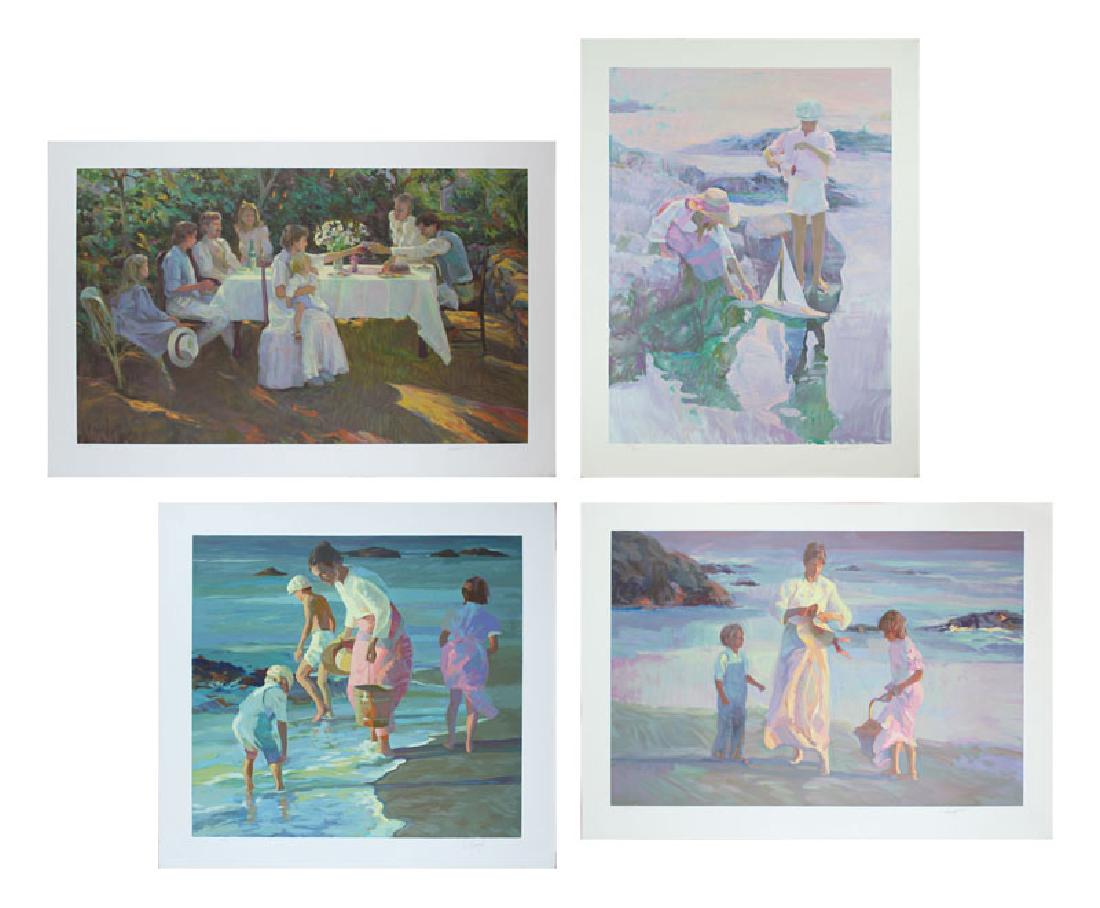 Don Hatfield (b. 1947) Californian (four): VARIOUS, four color screenprints, each signed in pencil, from the numbered editions of 300, 150 & 160 Roman numerals, image 24 x 39 ½ to 23 ¼ x 24 ¾”, full margins. (4)