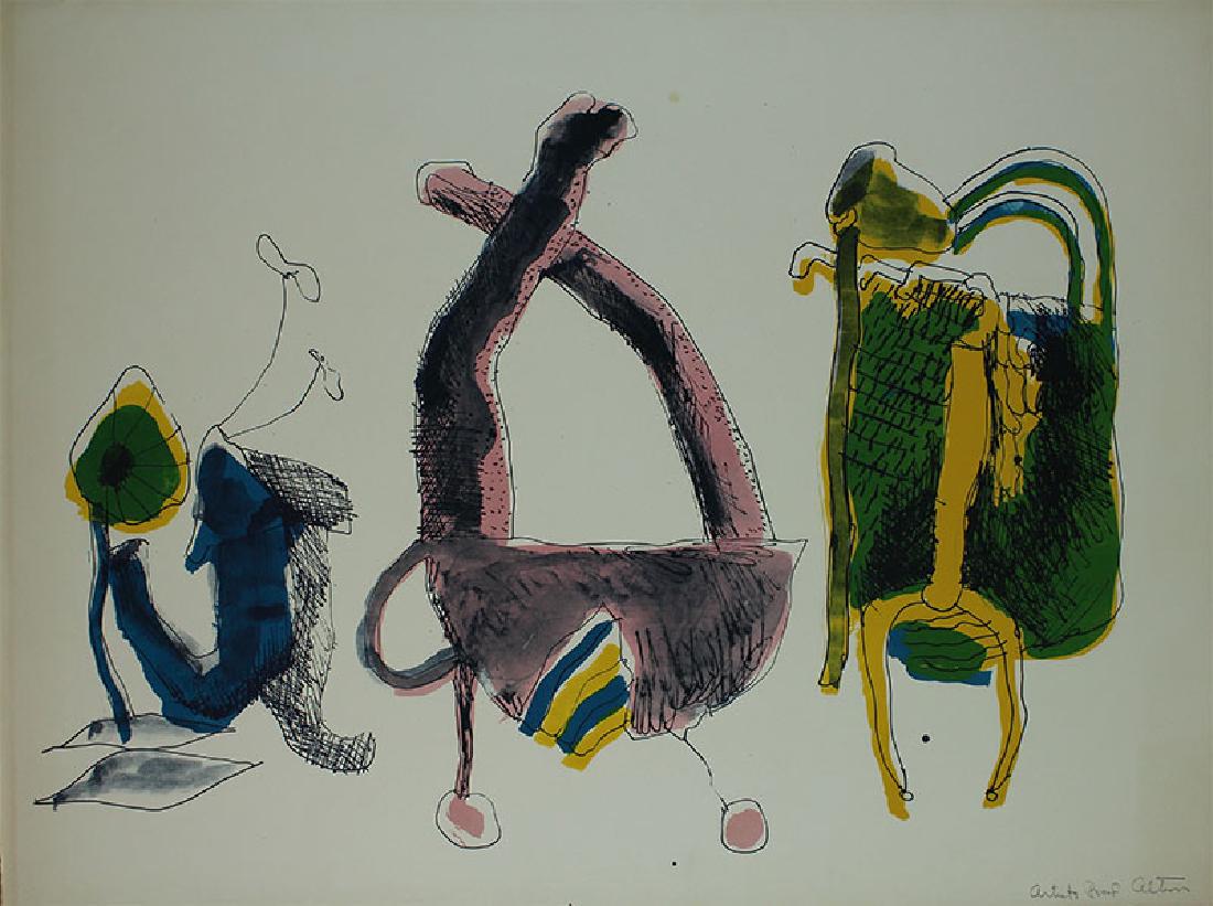 John Altoon (1925-1969) Californian: UNTITLED, 1965, color lithograph, signed in pencil and inscribed artist’s proof, aside from the numbered edition 20, sheet 22 ¼ x 30”, printed by Kenneth Tyler at Tamarind, with their blind stamp