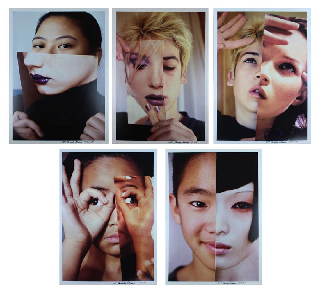 Emily Cheng (20th/ 21st Century) Chinese/ American (5): FACES, 1999, five color C-prints on Fuji Crystal Archive paper, each signed and dated and inscribed ‘RTP' (ready to print), images 28 1/2 x 19 1/4", with full margins. (5)