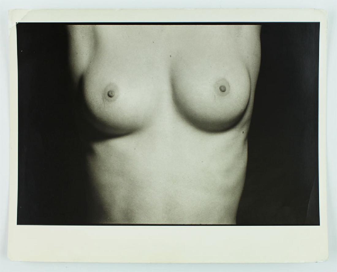 Martin Schreiber (b. 1923) American: MADONNA-NUDE, 1979, gelatin silver print on Agra paper, two small labels on verso, 8 x 10”, matted.