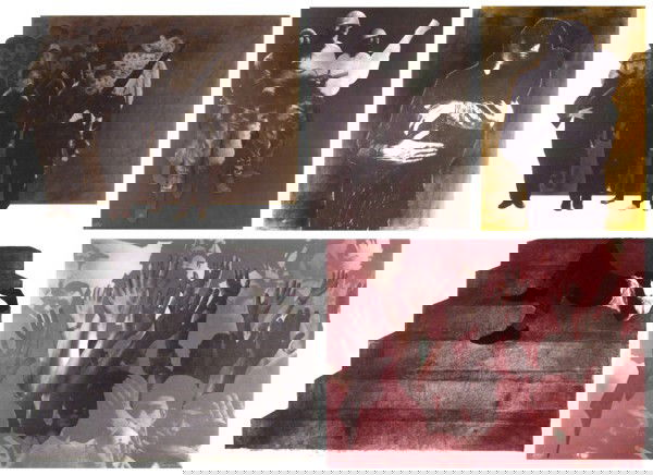 Rafael Canogar (b. 1935) Spanish (five): UNTITLED, 1972, a set of five color lithographs, each signed in pencil, from the numbered edition Roman 25, sheets 22 x 30" & 30 x 22", published by Ediciones Poligrafa. (5)