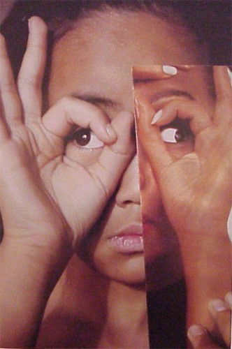 Emily Cheng (b. 1953) American: KIKI WITH FINGER GLASSES, 1999, color Iris print, signed and dated on verso, from the numbered edition 8, sheets 30 x 20".