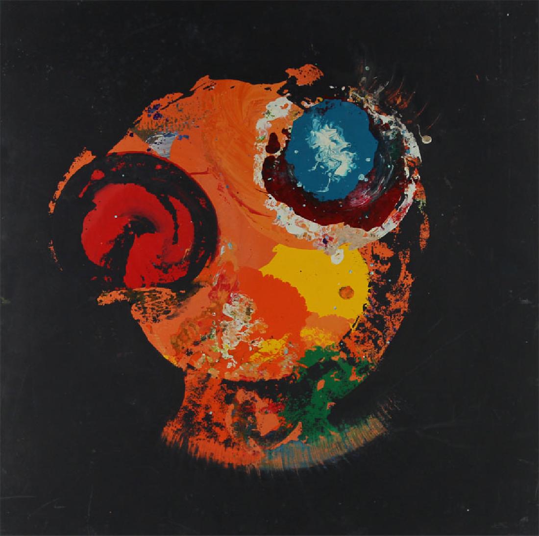 Charles Clough (b. 1951) New York: FRUGIVORA, 1989, acrylic painting on Masonite, signed and dated on verso, 22 x 22”.