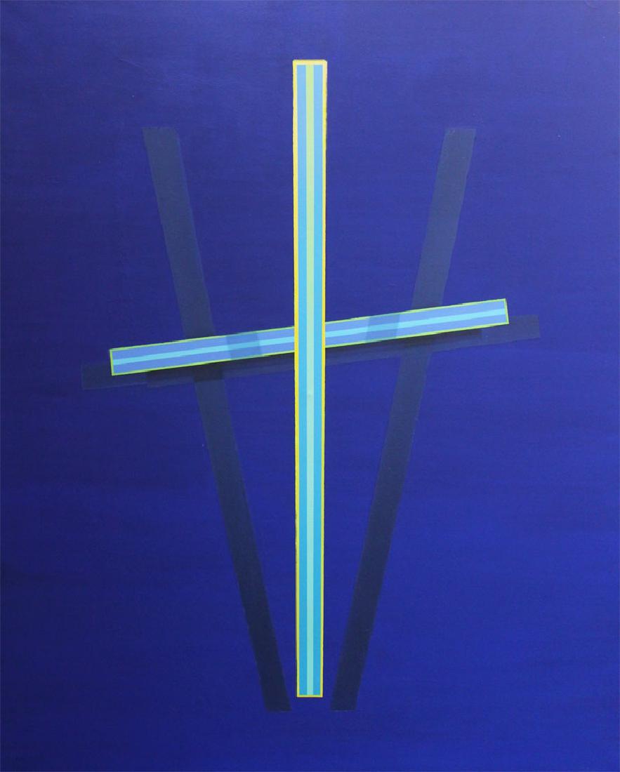 Jack Reilly (b. 1950) Californian: UNTITLED BLUE, 1979, oil painting on canvas, signed and dated on verso, 60 x 48”.