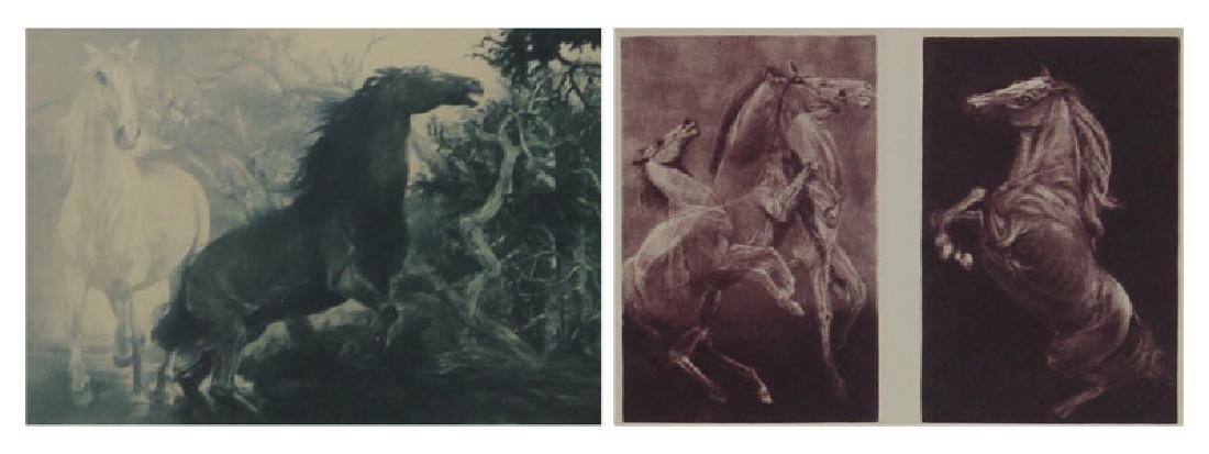 G. H. Rothe (1935-2007) German (two): GRACE AND THE STALLION (R.73); COMPETITORS (R.70), 1980, a pair of color mezzotints, both color variants other than Restany illustrates, each signed and titled in pencil, the first an artist’s proof