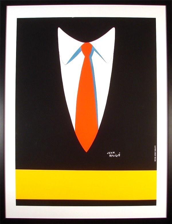 after Jean Rouille (20th Century) French: RED TIE, color poster, 50 x 38", framed. $100/200