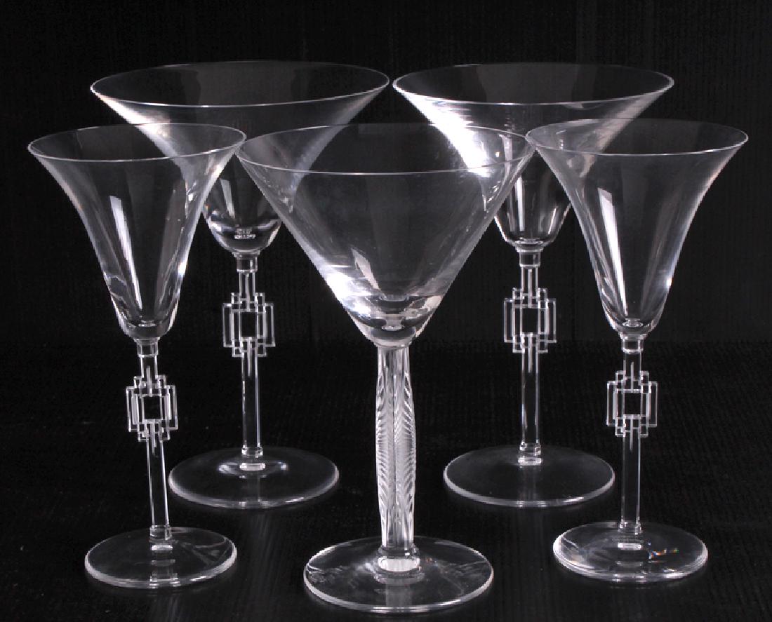 Lalique Crystal Haganaur or Tosca Stem wear (six) (1 of 4)