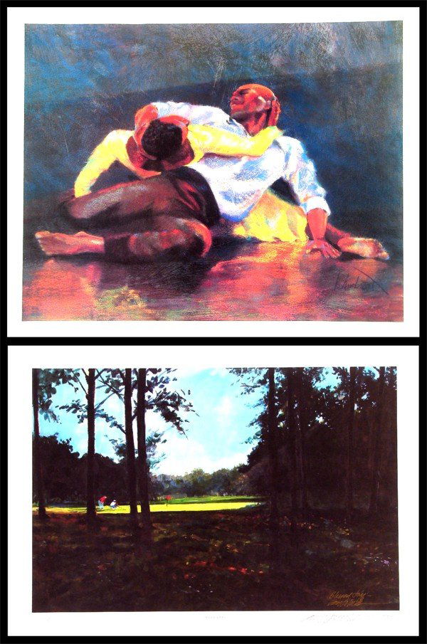 Darrell Anderson, Larry Johnson, David Leonard & o: CLEO DANCE, 1994, color print, signed in pencil, from the numbered edition 450, image 22 x 28", full margins; Larry Johnson, MORNING GREENS, 1995, color print, signed in pencil, from the edition 1500,