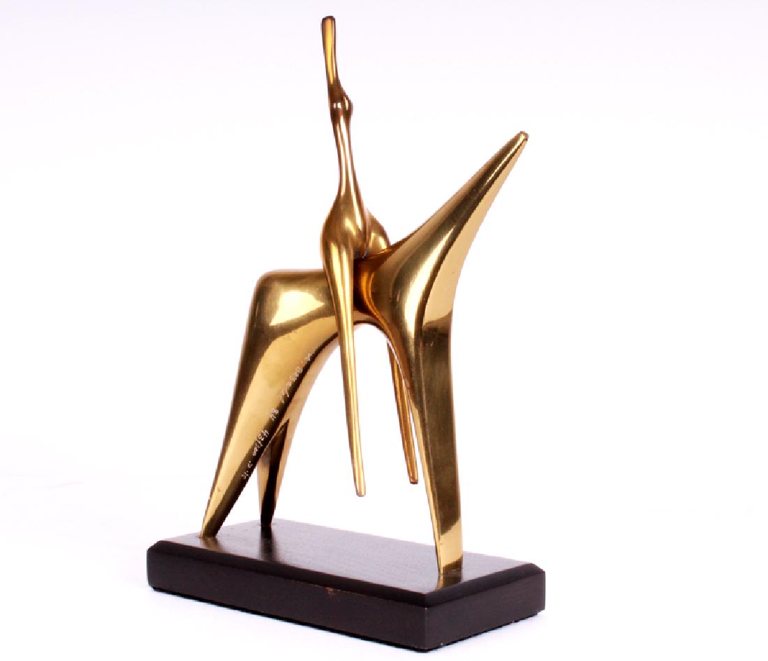 Aharone Bezalel (1926-2012) Israel: HORSE & RIDER, 1984, cast bronze sculpture in two parts, signed and dated and numbered 43/100, overall 9 ¼ x 6 ½ x 4” including base.