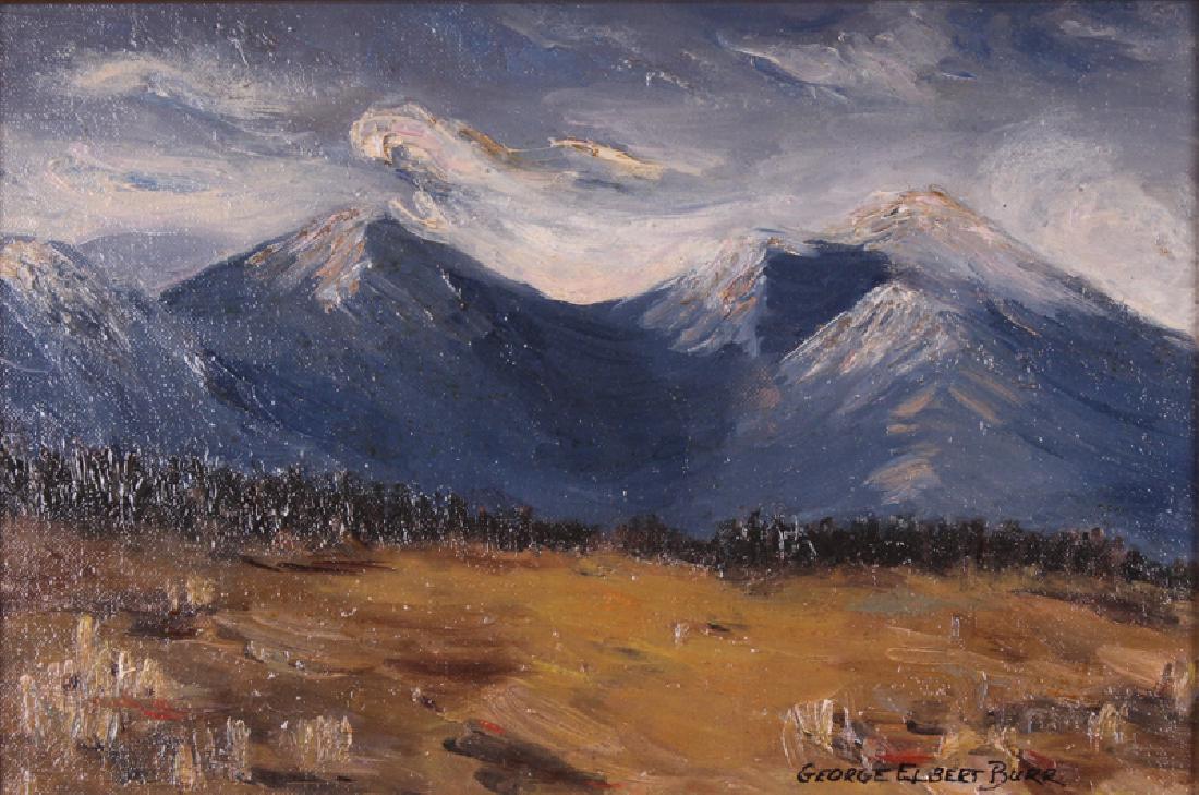 George Elbert Burr (1859-1939) American: LANDSCAPE, oil painting canvas board, signed lower right, 8 x 12”, framed.