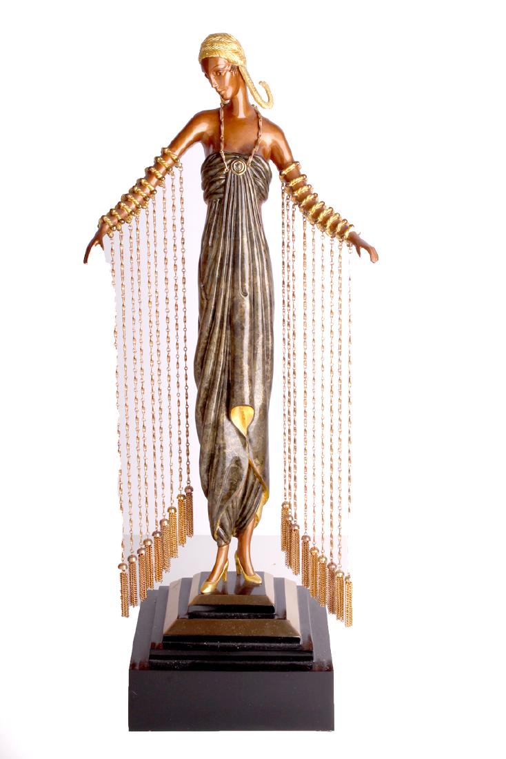 Erte (1892-1990) Russian/ French: ZOBEIDE (E.190), 1990, cold-painted cast bronze sculpture, signed, numbered 34/375, published by Chalk & Vermilion and Seven Arts, overall 21 ¼ x 9 ½ x 7”.