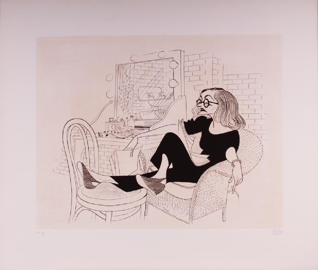 Al Hirschfeld (1903-2003) American: TALLULAH BANKHEAD, etching, signed in pencil and inscribed AP (artist’s proof) VII/XV, sheet 22 x 25 ¼”.