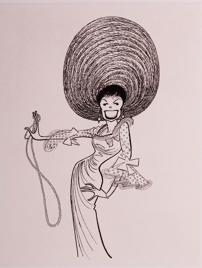 Al Hirschfeld (1903-2003) American: LENA HORNE, 1982, etching, signed in pencil, numbered 55/200, blind stamp lower right, plate 12 Â¾ x 9 Â¾â€, sheet 20 Â¼ x 15â€.