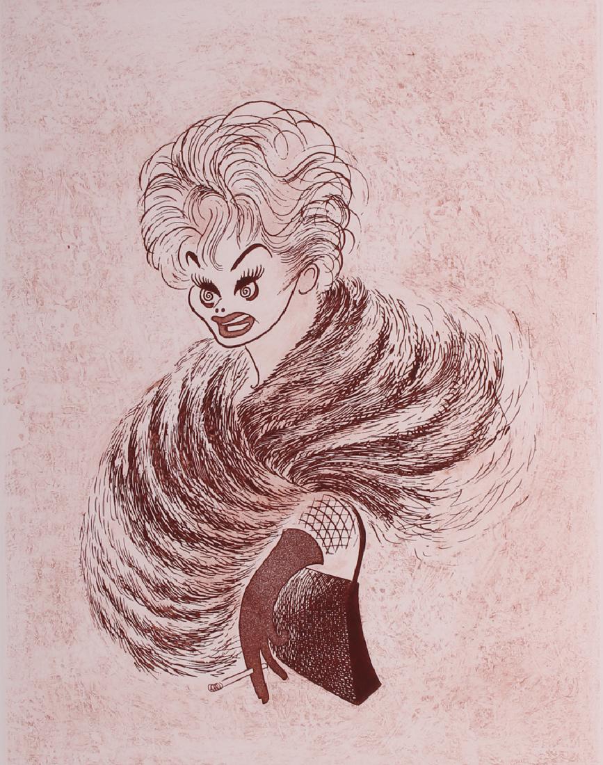 Al Hirschfeld (1903-2003) American: LUCILLE BALL, 1975, color etching, signed in pencil and inscribed AP III/XV (artistâ€™s proof 3/15), plate 14 Â½ x 11 Â¼â€, sheet 22 Â½ x 17 Â¾â€.