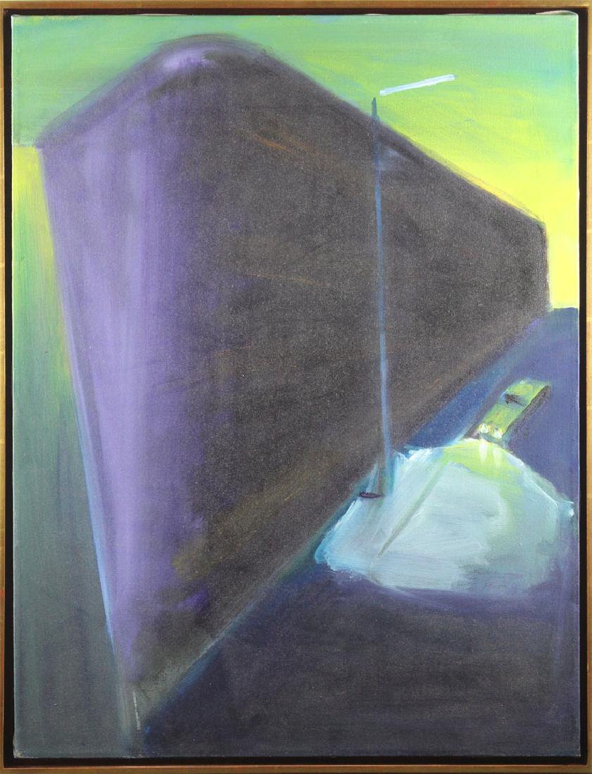 Yitzhak Livneh (b. 1952) Israeli: STREET LIGHT, oil painting on canvas, signed on verso, 26 Â½ x 15 Â¾â€, frame 27 Â¾ x 21â€. Provenance: Michael Hittleman Gallery Los Angeles.