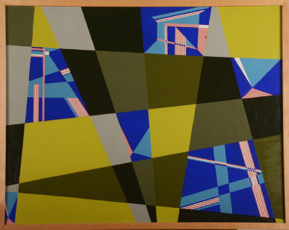 Juliette Steele (1900-1980) Californian: UNTITLED, oil painting on Masonite, signed lower right, 22 x 27 Â¾â€, frame 23 x 29â€.