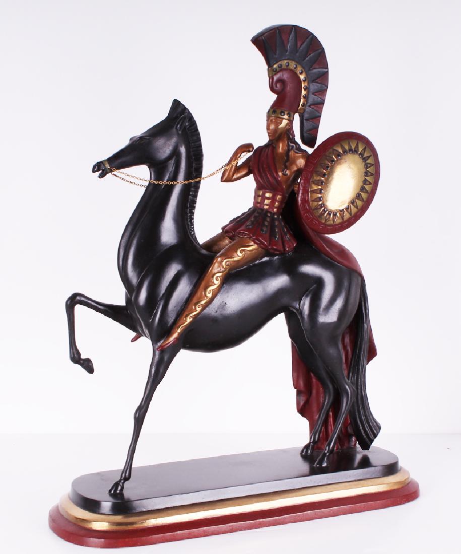 Erte (1892-1990) Russian/ French, AMAZON (L.44), 1985,: Erte (1892-1990) Russian/ French, AMAZON (L.44), 1985, cold-painted cast bronze sculpture, signed, numbered AP (artistâ€™s proof) 8/37, published by Fine Arts Acquisition, overall 17 x 12 Â¾ x