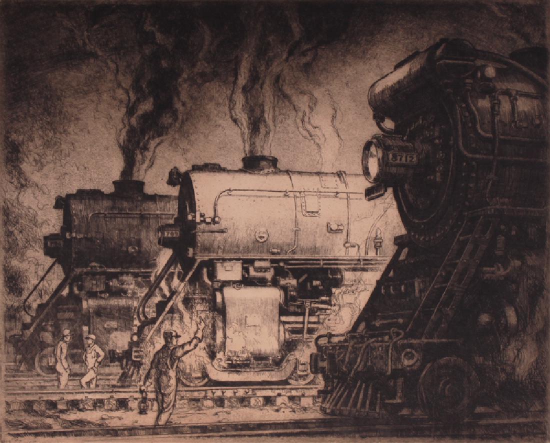 Otto Kuhler (1894-1977) German, LADIES IN WAITING,: Otto Kuhler (1894-1977) German, LADIES IN WAITING, 1932, etching, signed in pencil lower right and inscribed lower left and center, image 13 Â½ x 16 Â¾â€, sheet 16 x 21 Â½â€.