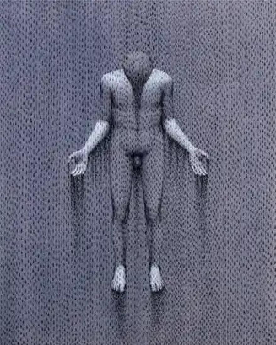 Brian Mains (b. 1950) American, CLEANSING THE INVISIBLE: Brian Mains (b. 1950) American, CLEANSING THE INVISIBLE MAN, 2004, watercolor and white pencil drawing on paper, signed and titled and dated on verso, image 12 x 9â€, sheet 15 x 13â€, frame 21 x