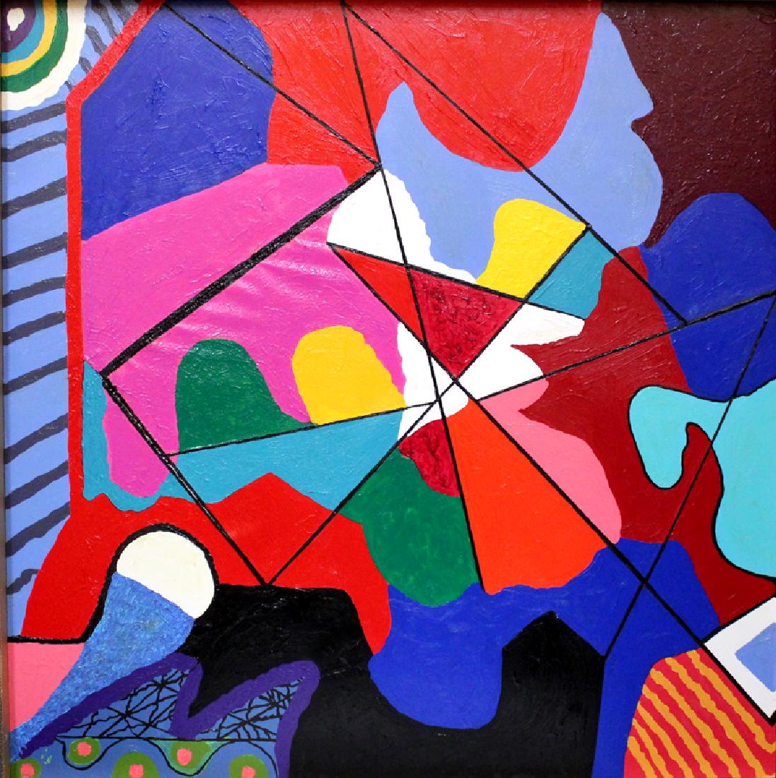 Ellie Riley (20th Century) California, GYPSY, 2006,: Ellie Riley (20th Century) California, GYPSY, 2006, acrylic painting and mixed media on canvas with wood construction and plywood backing support, signed and dated and titled on verso, 60 x 60 x 2â��