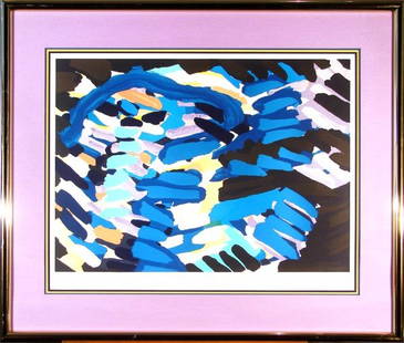 Karel Appel (1921-2006) Dutch: ABSTRACT CAT, color lithograph, signed in pencil, artist's proof, image 21 x 29", full margins, framed with glass, some fading, otherwise in good condition.