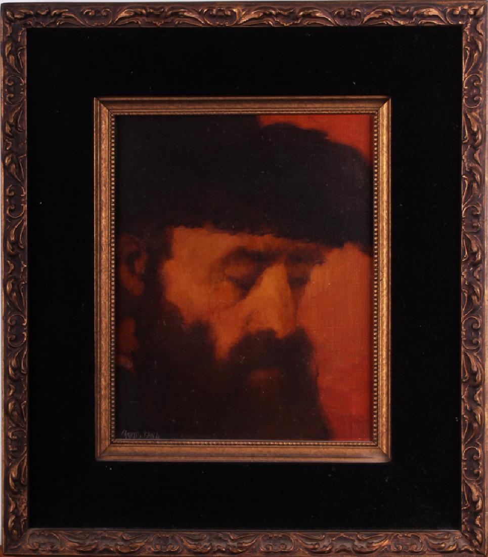 Charles Bragg (1937-2017) California: RABBI, oil painting on canvas, signed lower left, 10 x 8”, frame 16 x 14”.