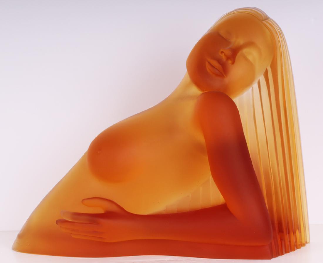 Dan Dailey (b. 1947) design for Daum: LE SOLEIL, 2003, Pate-de-Verre cast crystal sculpture, signed lower left recto, inscribed Daum France and numbered 142/195 on lower left verso, 20 ¾ x 16 1/4" x 6”.