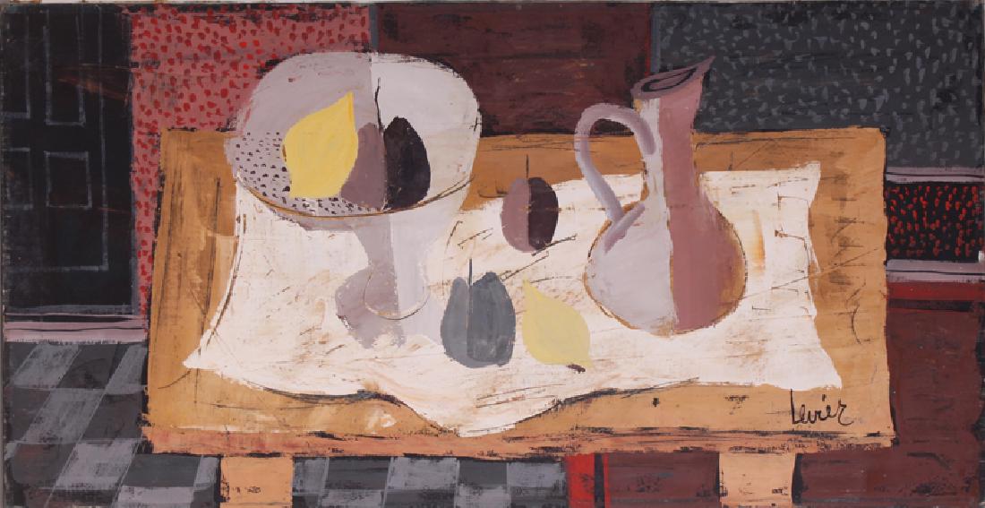 Charles Levier (1920-2003) French/ American: STILL LIFE WITH LEMON, oil painting on canvas, signed center right, 15 x 30”. From the collection of designer Dean Reynolds.