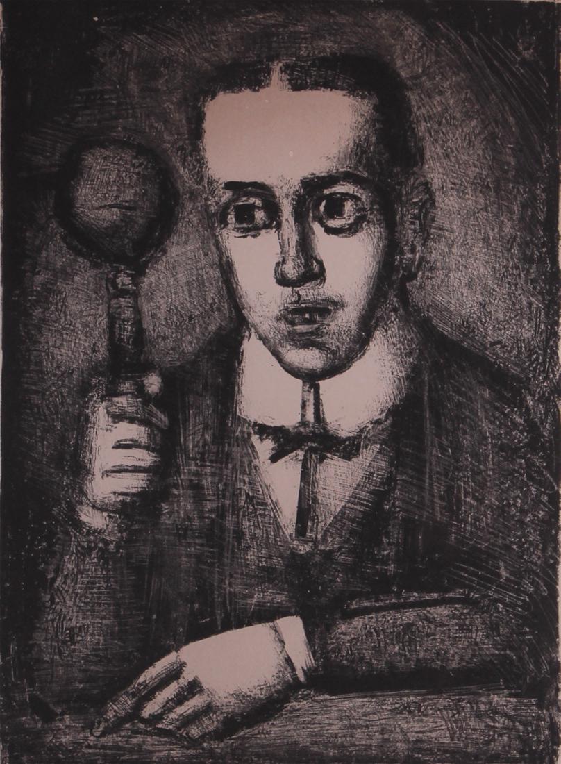 Georges Rouault (1871-1958) French: JUDGE, lithograph, signed in pencil, numbered 32/56, image 12 ¼ x 9”, full margins, frame 20 x 16 ¼” with glass.