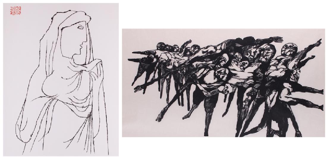 Ben Shahn (1898-1969); Jacob Landau (1917-2001) (two): Ben Shahn LEVANA (LAVINA), 1967, lithograph, signed and dated in ink lower right, with red chop mark upper left, numbered 67/125, printed by Gemini G. E. L. with blind stamp lower right, sheet 30 x 22