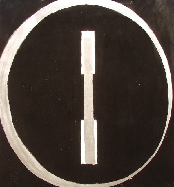 Kimber Smith (1933-1981) American: UNTITLED CIRCLE, 1963, oil painting on canvas, 78 ½ x 72 ½", signed and dated verso, from the Sam Francis Estate, with SFC catalogue number on the verso.