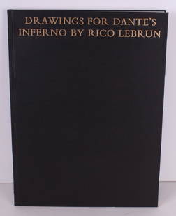 Rico Lebrun (1900-1964) California: DRAWING FOR DANTE’S INFERNO, 1963, book with four loose-leaf lithographs each signed on the stone, from the edition of 2000 published by Kanthos Press, lithographs 17 x 12 ¾”, book 17 ½ x 13”.