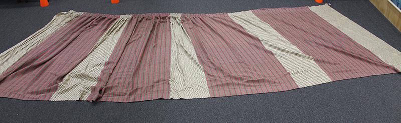 Alexander Girard Designs for Herman Miller: A curtain panel 93” long, overall width 210” gathered at top and 300” stretched at bottom. From the collection of Selma & Herbert Moskowitz.