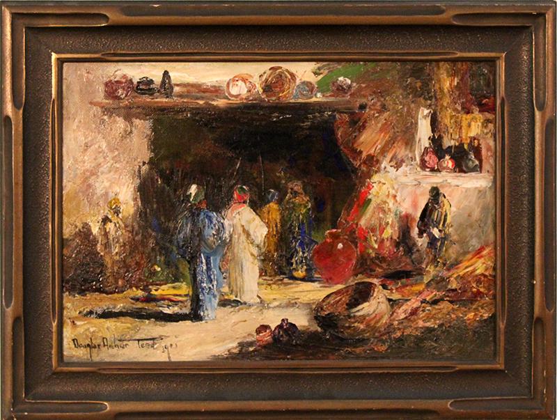 Douglas Arthur Teed (1864-1929) Michigan: MIDDLE EASTERN CITY, 1921, oil painting on canvas, signed and dated lower left, 12 ¼ x 17”, frame 16 ¾ x 21 ¾”.