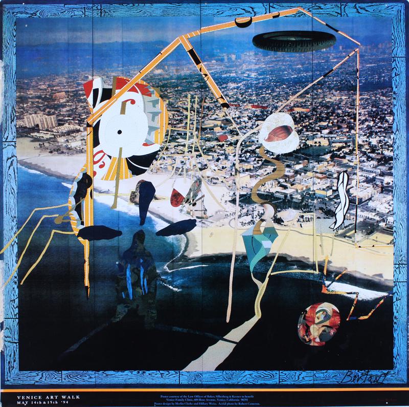 Tony Berlant (b. 1941) American: VENICE ART WALK, 1994, color print on sheet metal, signed in marker lower right, sheet 34 x 34”.