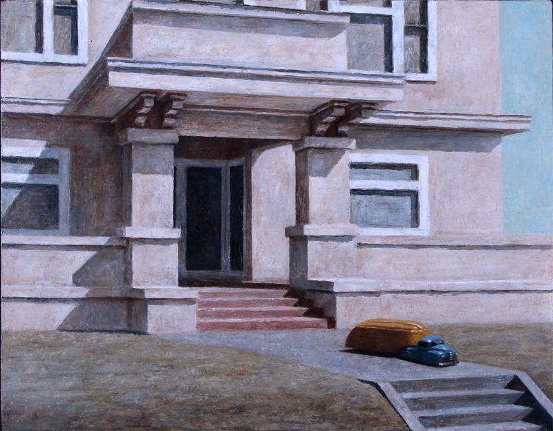 Michael Chapman (b. 1957) California: LIFE ON OCEAN BOULEVARD, 1999, oil painting on canvas, signed and dated and titled on verso, 17 x 22”, frame 20 x 25”. Provenance: Terrence Rodgers Fine Art, Santa Monica; Tatistcheff Fine