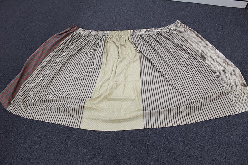 Alexander Girard Designs for Herman Miller: A linen curtain panel 80” long, overall 85” gathered at top and 185 stretched at bottom. From the collection of Selma & Herbert Moskowitz.