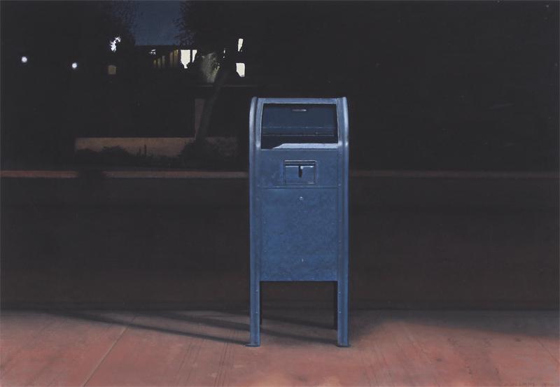 Don Williams (20th/ 21st Century) American: NIGHT SCENE WITH MAILBOX, 1996, color pastel on Museum board, signed and dated lower right, image 15 x 21 ½”, frame 24 ½ x 31”. Provenance: Tatistcheff Rogers Gallery, Santa Moni