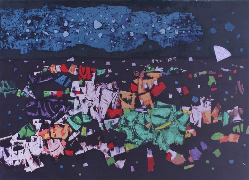 Mordecai Ardon (1896-1992) Polish/ Israeli: RISE OF THE LILAC MOON, color screenprint, signed in pencil, numbered 170/180, sheet 21 x 29 ½”. Gallery Retail $750