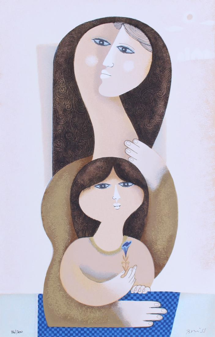 Sami Briss (b. 1930) Romanian: PERFUME OF FLOWERS, color screenprint, signed in pencil, numbered 86/300, sheet 21 ½ x 14”. Gallery Retail $300