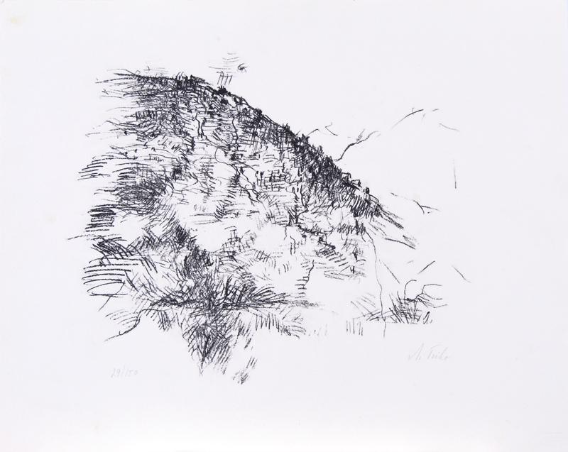 Anna Ticho (1894-1980) Czech Republic: JUDEA HILLS, lithograph, signed in pencil, numbered 29/150, sheet 15 x 18 ¾”. Gallery Retail $600