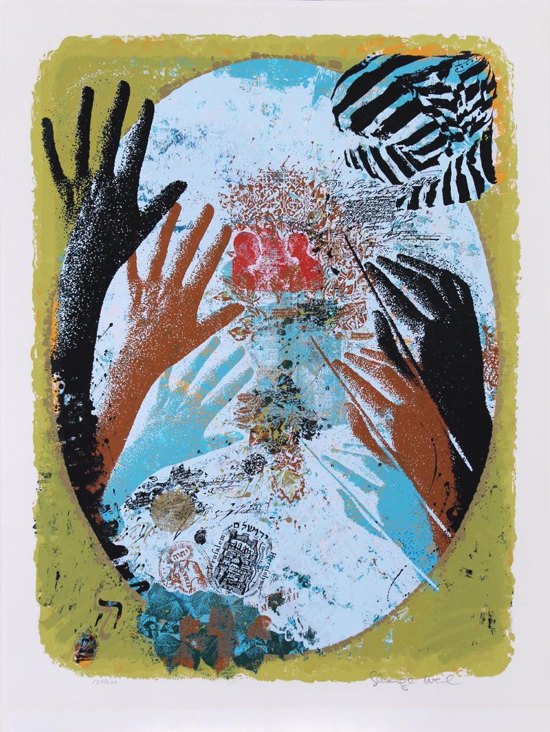 Shraga Weil (1918-2009) Czechoslovakia: HALACHA, color screenprint, signed in pencil, numbered 134/200, sheet 29 ¼ x 21 ½”. Gallery Retail $450