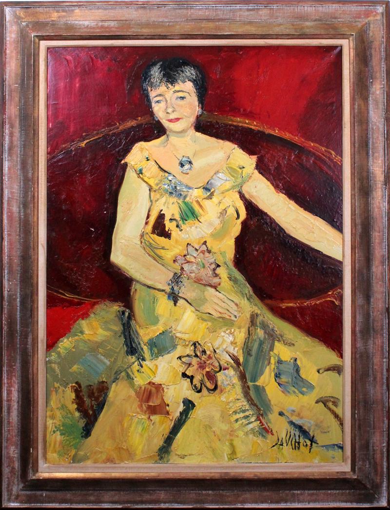 Gabriel Dauchot (1927-2005) French: VICTORIA IN PARIS, 1956, (PORTRAIT OF GLADYS LLOYD ROBINSON), oil painting on canvas, signed lower right, 45 ¾ x 32”, some export labels on verso, frame 55 ½ x 42”.