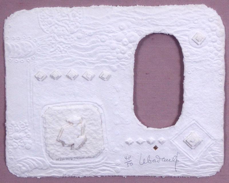 Lebadang (1921-2015) French/ Vietnamese: UNTITLED, cast paper, signed and numbered 48/50 in pencil, sheet 9 x 11”, frame 20 x 22” with glass.