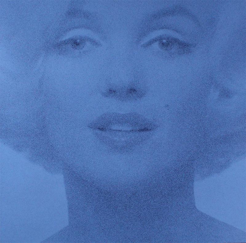 Bert Stern (1923-2013) New York: BLUE MARILYN Series, color screenprint, signed in pencil, numbered 14/100, image 30 x 30 ¼”, full margins, frame 36 ¾ x 36 ¾” with glass.